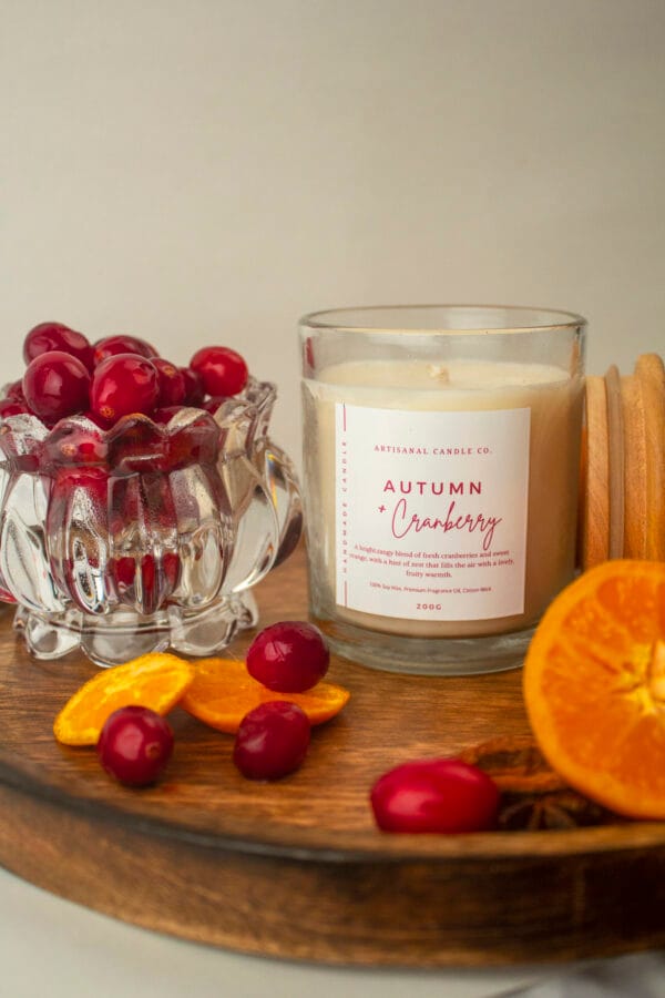 Cozy Autumn Glow: Cranberry Bliss Scented Candle - Image 4