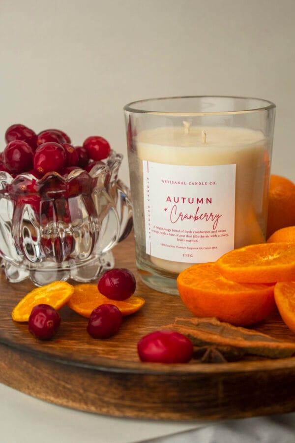 Cozy Autumn Glow: Cranberry Bliss Scented Candle - Image 5