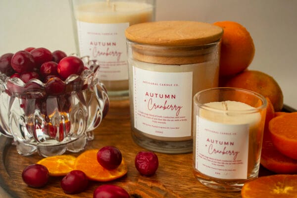 Cozy Autumn Glow: Cranberry Bliss Scented Candle - Image 6