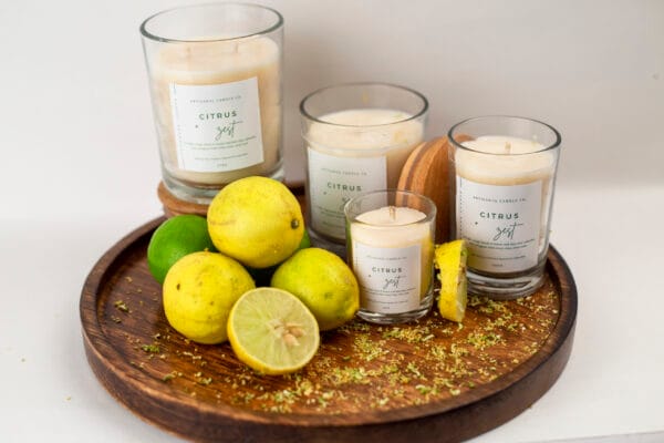 Fresh Citrus Zest Scented Candle – Energizing Aroma for Home and Relaxation - Image 4