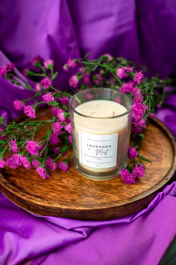 Lavender Mist Aromatherapy Scented Candle – Relaxing and Calming Fragrance
