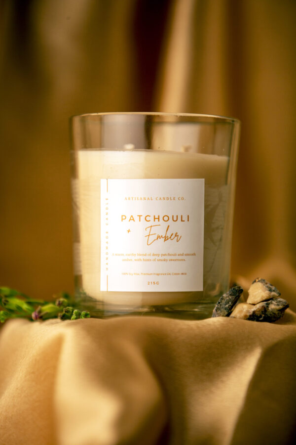 Serenity Glow: Patchouli & Amber Scented Candle - Image 5