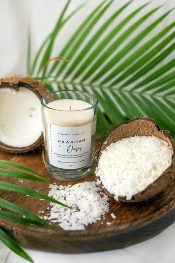 Hawaiian Oasis Coconut Scented Candle – Tropical Bliss in Every Flicker - Image 5