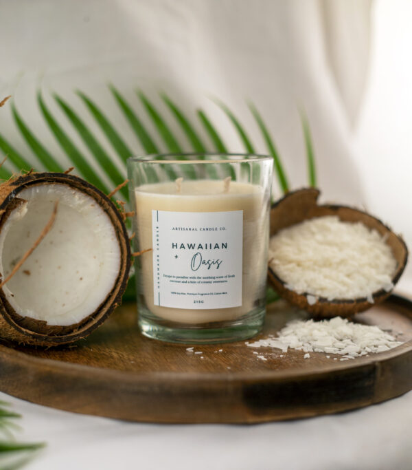 Hawaiian Oasis Coconut Scented Candle – Tropical Bliss in Every Flicker - Image 7