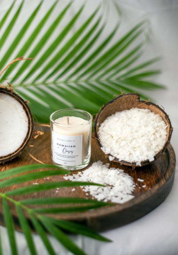 Hawaiian Oasis Coconut Scented Candle – Tropical Bliss in Every Flicker - Image 3