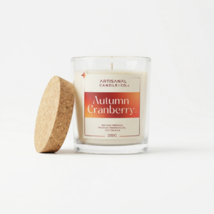 autumn cranberry luxury scented candle | cranberry spice artisan soy wax candle – lumière de l’artisan