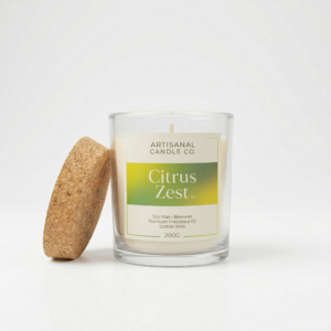 citrus zest luxury scented candle | fresh citrus artisan soy wax candle – lumière de l’artisan