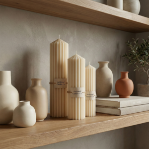 cathedral ridge – sculpted fluted pillar candle